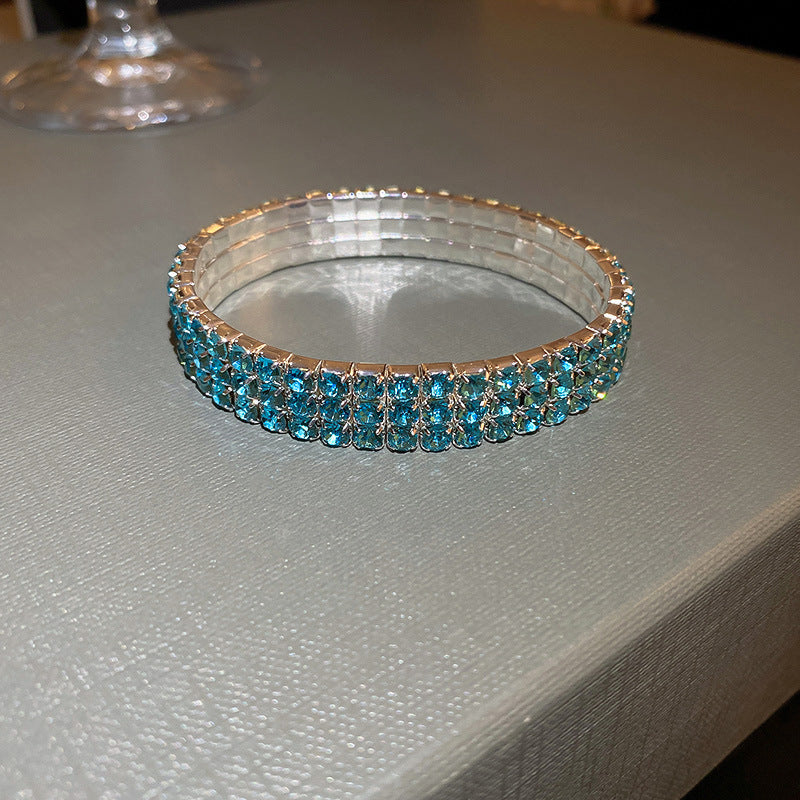 Wholesale Emerald Square Geometric Diamond Metal Bracelet
